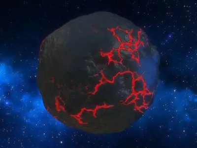 Pack of dead planets 3D model