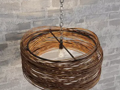 Bamboo Hanging Light Low-poly 3D model