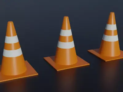 Traffic Cone - low poly - Game Ready Low Poly - 3D Low-poly 3D model