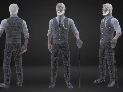 CyberPunk Man Low-poly 3D model