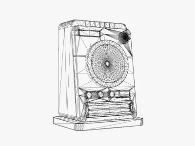 Retro Scifi Radar Device Low-poly 3D model