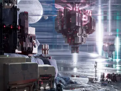 Space Base Sci Fi Buildings and Assets 3D Kit 3D model 3D model