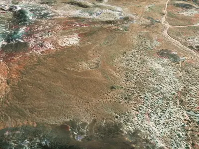 Desert Terrain Alien Planet Surface  Relief Landscape PBR 12 Low-poly 3D model