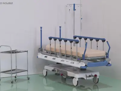  Emergency Stretcher Trolley with Infusion Stand 