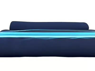 Modern Folded Blue Blanket Low-poly 3D model