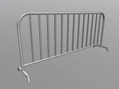 BARRIER LOW POLY metal barricade Low-poly 3D model