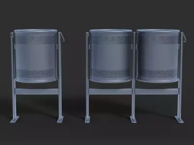 Low Poly Trash Bin Barcelona 3D model