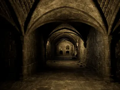 Modular Dungeon Catacomb Low-poly 3D model