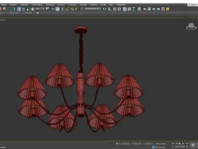 Fabric Copper Pendant Light Low-poly 3D model