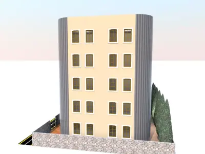 4 Floor tall square residence apartment 3d modal code 109 Free 3D print model