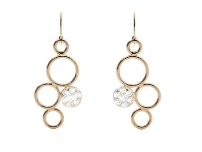 Light wt Women Diamond Earrings  3D print model