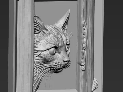 Cat Looking Out the Window A56 3D print model purchase