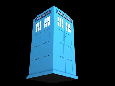 Police box Low-poly 3D model