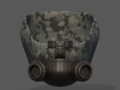 Gas mask helmet 3d model military combat  Low-poly 3D model