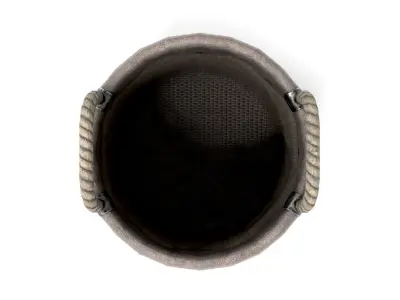 Wicker Grocery Basket Low-poly 3D model