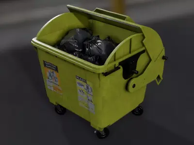 Recycling container B Low-poly 3D model