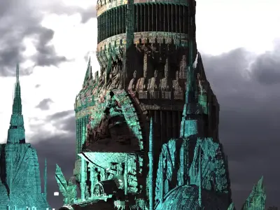 Art Deco Future Towers 3D model