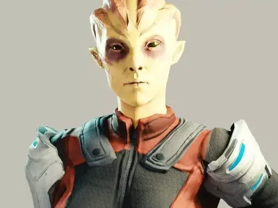 Female Alien Low-poly 3D model