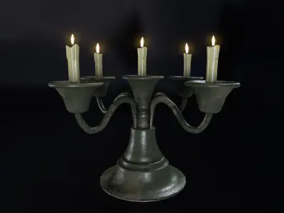 Candle Stand 01 Low-poly 3D model