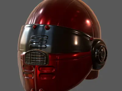 Gas mask helmet 3d model scifi Low-poly  Low-poly 3D model 232