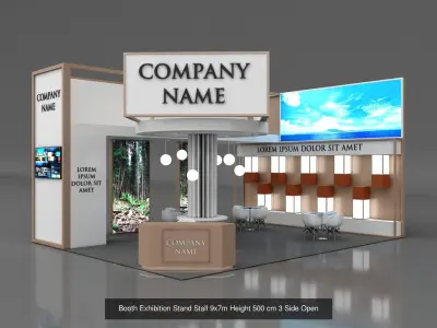 10 Exhibition Stand Stall Booth 3D model 3D Model Collection 3D Model Pack 3
