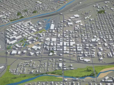 Pueblo - Colorado  Low-poly 3D model