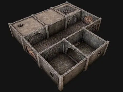 Medieval Prison Constructor Low-poly 3D model