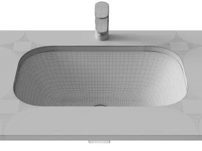 Duravit D-code 0338490000 Built-in Washbasin 3D model