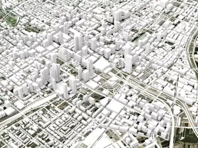 Cityscape Montreal Canada 3D model