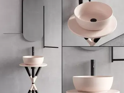 Scarabeo Ceramiche Cross Floor-standing Vanity Unit Set 2 Low-poly 3D model