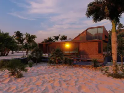 Casa Scene-villa-modern house 3D model 96