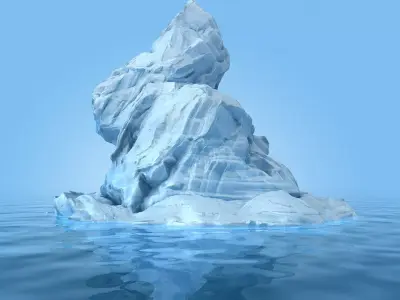 Iceberg 3 floating in water 3D model