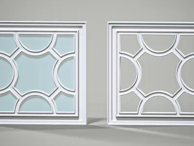 Highpoly Square Gothic Window Type2 3D model