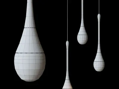 Pendant lights Mettasha Chandelier 1 and 3 lamps 3D model