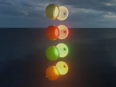 Railroad Traffic Light  Full Optics and Cabinet 3D model