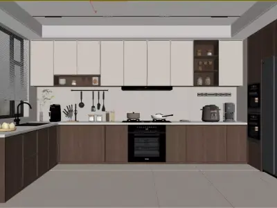 Modern minimalist kitchen 3D model