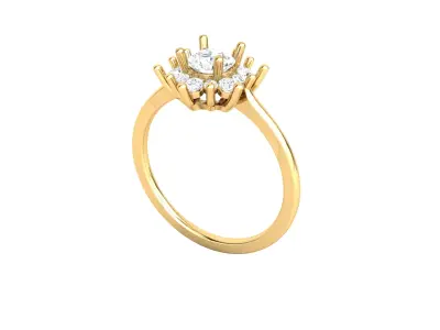 Classic Solitaire Wedding Engagement Stone Ring 3D print model