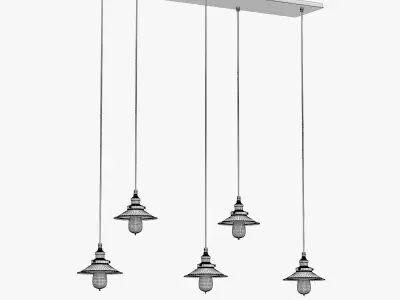 FACTORY FILAMENT REFLECTOR RECTANGULAR PENDANT 3D model