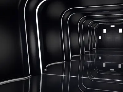Sci Fi Tunnel 3D model 33
