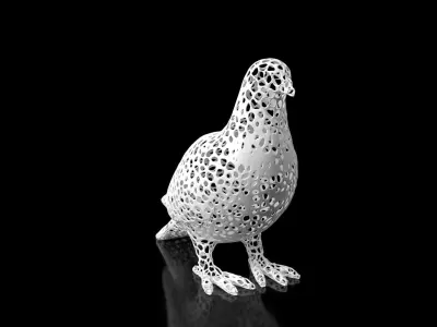 Dove Voronoi Low-poly 3D model