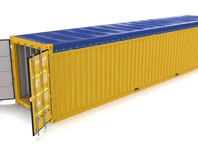 40ft Shipping Container Open Top 3D model