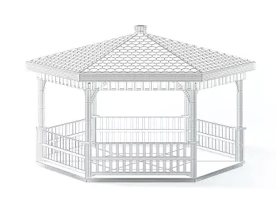 White Garden Gazdebo 3D Model 3D model