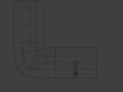 road to the right Low-poly 3D model