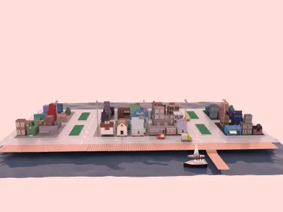 City View 3d model Low-poly 3D model