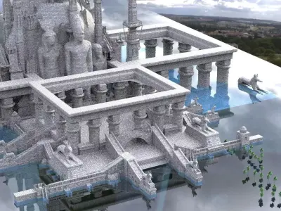 Egyptian Holy temple of Prayer Kitbash 3D model