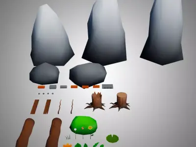 Forest Low Poly Asset Pack Low-poly 3D model