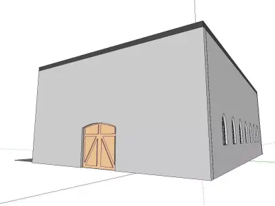 Architecture-Religion-God-Culture-Temple-0244 building with door 3D model