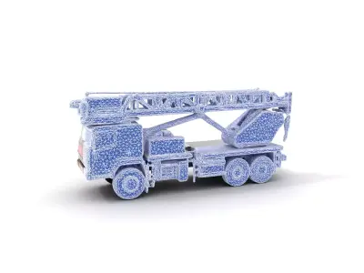 Red Crane Truck model pack Low-poly 3D model