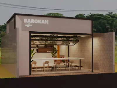 Outdoor Cafe 7x10 with SketchUp DWG and Lumion Files 3D model