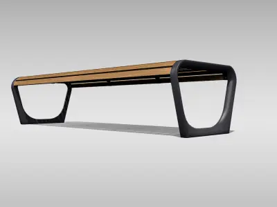 Park Bench 04 Low-poly 3D model